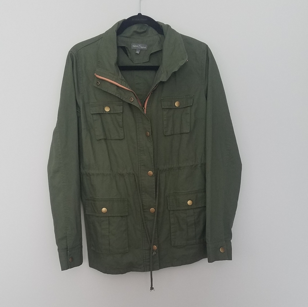 Market and Spruce Green Utility Jacket Pockets XL